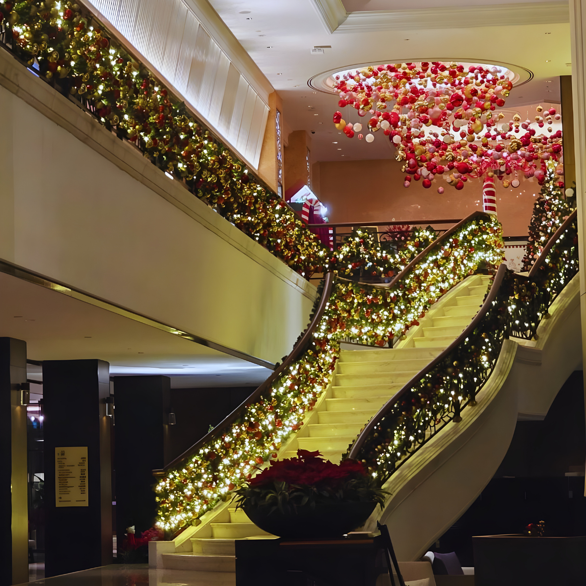 Grand Decorated Holiday Staircase