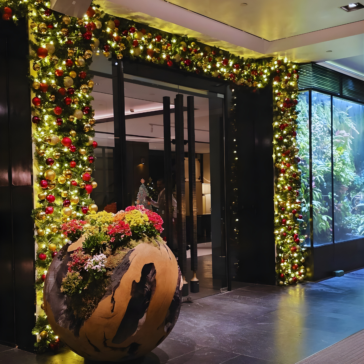 Festively Decorated Entrance Portal