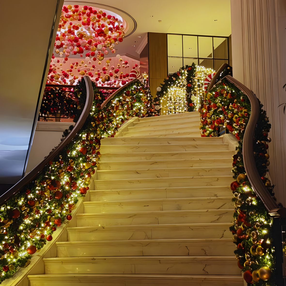 Lush Cascading Staircase Garlands