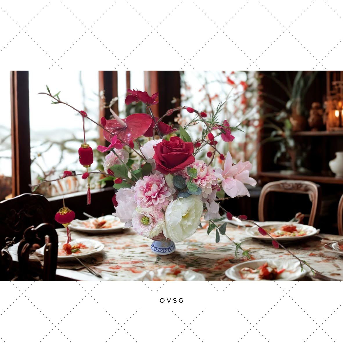 Floral installation artistry