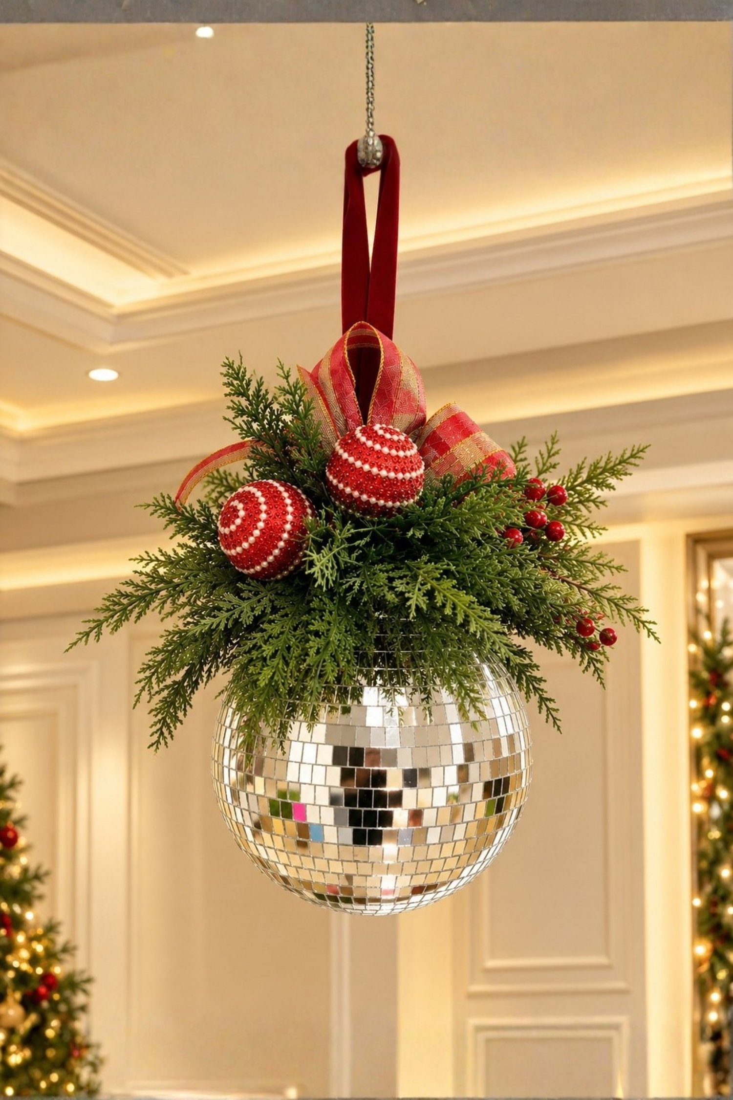 Christmas Mirror Ball Arrangement